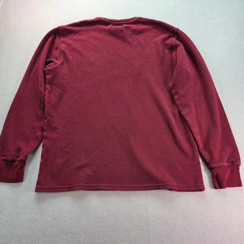 Polo Ralph Lauren Men's Burgundy Waffle Knit Thermal Shirt Preppy Classic L